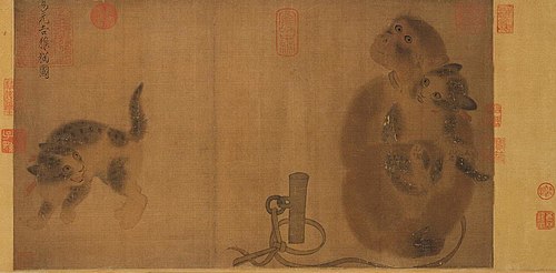 Monkey and Cats, 1050, Yi Yuanji