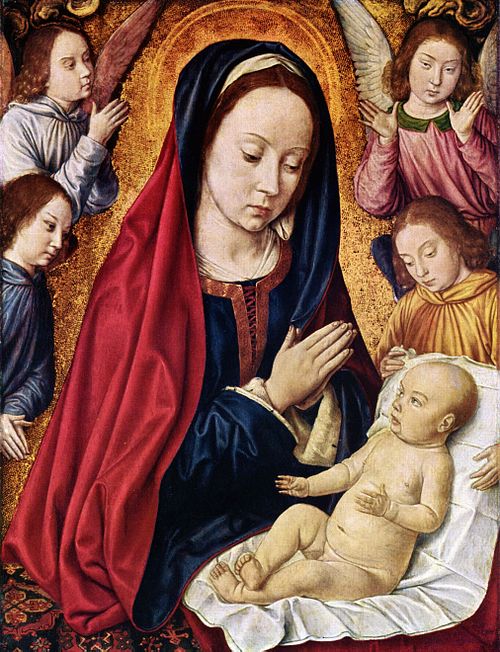 La Vierge à l'Enfant adorée par les anges, 1490, Jean Hey