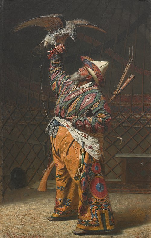 Riche chasseur kirghize avec un faucon, 1871, Vassili Verechtchaguine