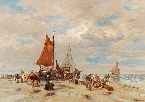 Fishermen on the Beach, 1933, Désiré Thomassin