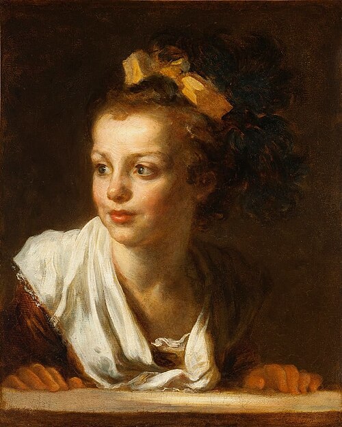 Young Girl Leaning on a Window Ledge, 1778, Jean-Honoré Fragonard