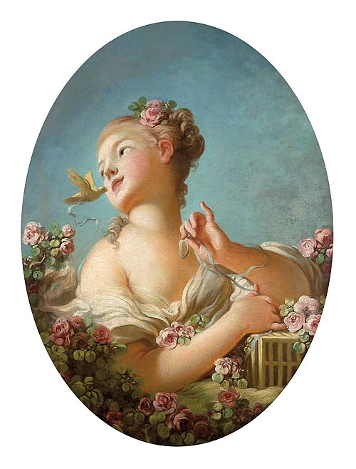 Jeune Fille délivrant un oiseau de sa cage, 1773, Jean-Honoré Fragonard
