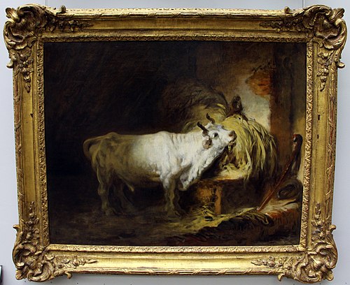 Taureau blanc à l'étable, 1760, Jean-Honoré Fragonard