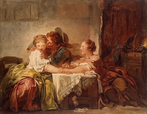 L’Enjeu perdu ou le baiser gagné, 1756, Jean-Honoré Fragonard