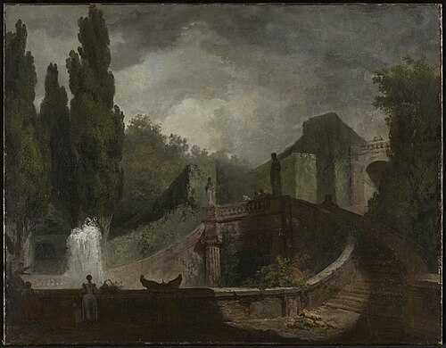 The Grand Staircase of the Villa d'Este at Tivoli, 1760, Jean-Honoré Fragonard
