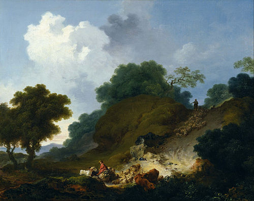 Landscape with Shepherds and Flock of Sheep, 1763, Jean-Honoré Fragonard