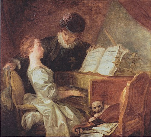 La Leçon de musique, 1770, Jean-Honoré Fragonard