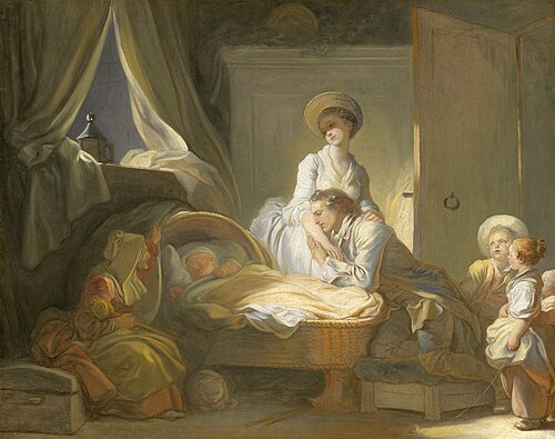 A Visit to the Nursery, 1775, Jean-Honoré Fragonard