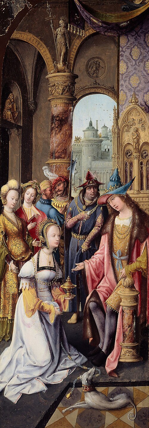 King Solomon Receiving the Queen of Sheba, 1517, Master of the Antwerp Adoration