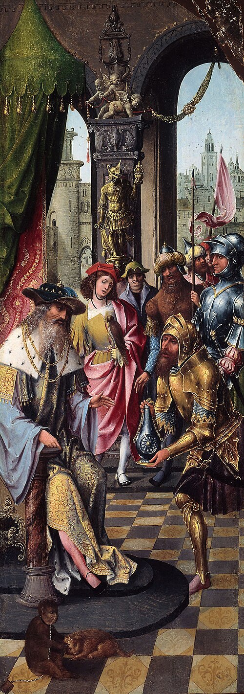 King David Receiving the Cistern Water of Bethlehem, 1515, Master of the Antwerp Adoration