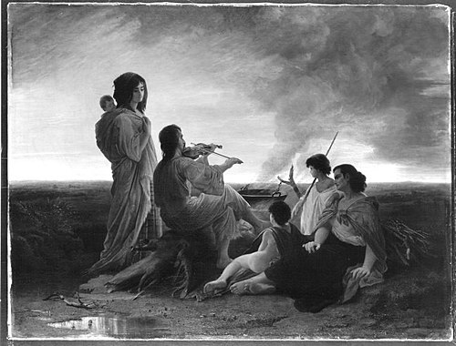Zigeunerfamilie in der Puszta, 1857, Julius Muhr