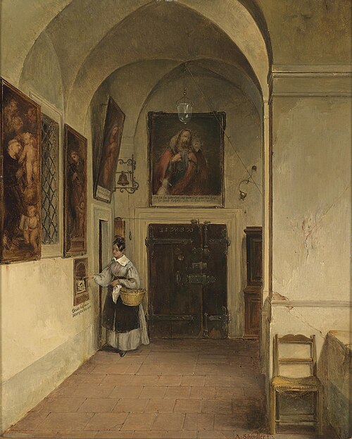 Im Klostergang, 1861, Albert Schindler