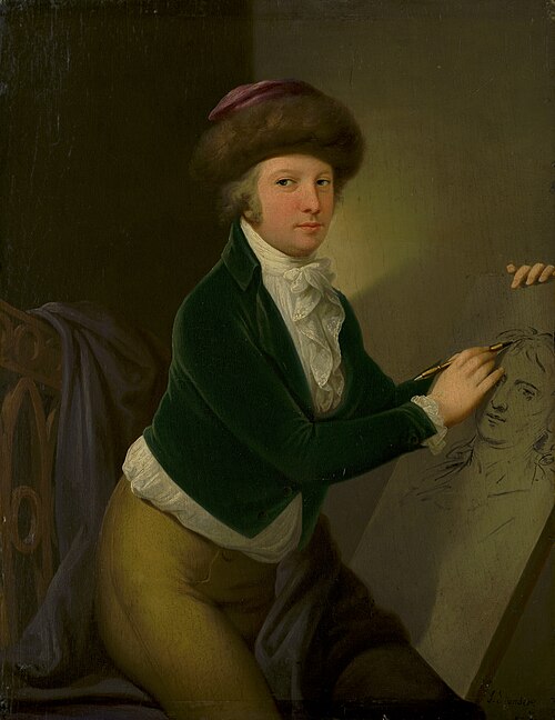Count Ján Hadik sketching Stunder's Portrait, 1797, Johann Jakob Stunder