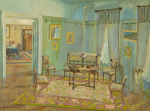 Interiér izby, 1915, Konštantín Bauer