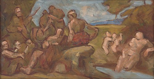 Sketch of Composition with Bathing People, 1910, Milan Thomka Mitrovský