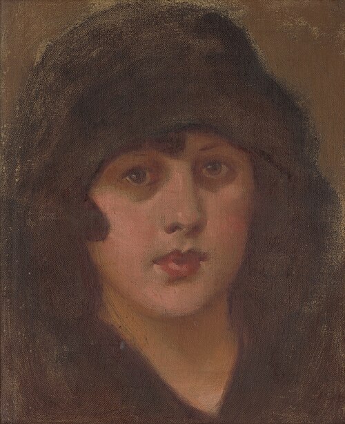 Dáma v čiernom klobúku, 1925, Milan Thomka Mitrovský