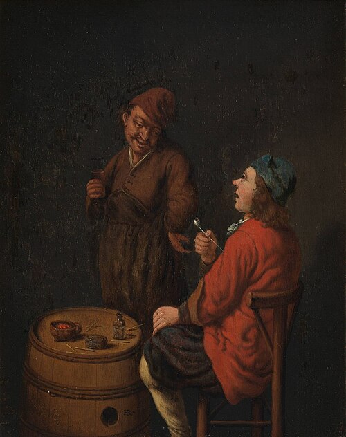 The smoker and the drinker, 1672, Hubert van Ravesteyn