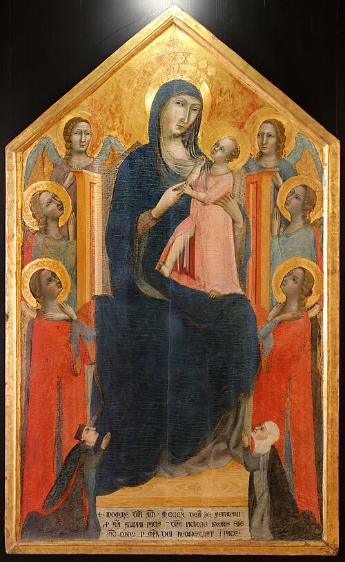 La Vierge de Majesté avec six anges et les donateurs Paci, 1310, Maître de 1310