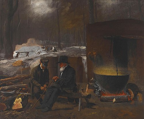 At the Camp—Spinning Yarns and Whittling, 1865, Jonathan Eastman Johnson