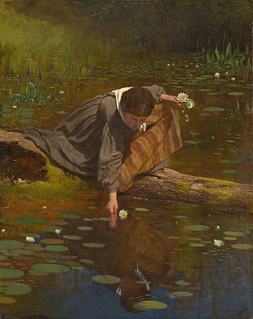 Gathering Lilies, 1865, Jonathan Eastman Johnson
