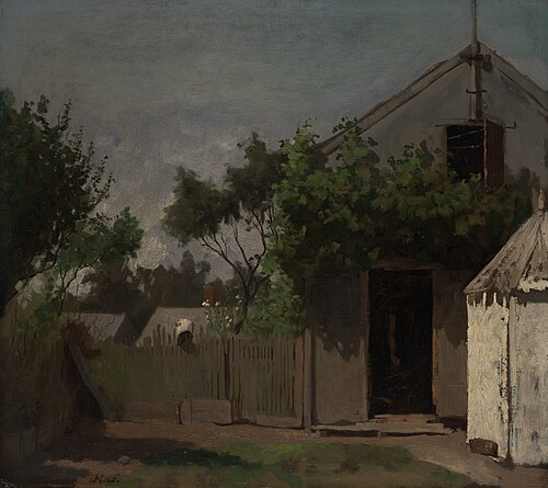The Back Fence, 1870, Jonathan Eastman Johnson
