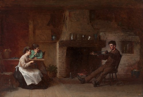 Winding Yarn (Interior of a Nantucket Kitchen), 1872, Jonathan Eastman Johnson