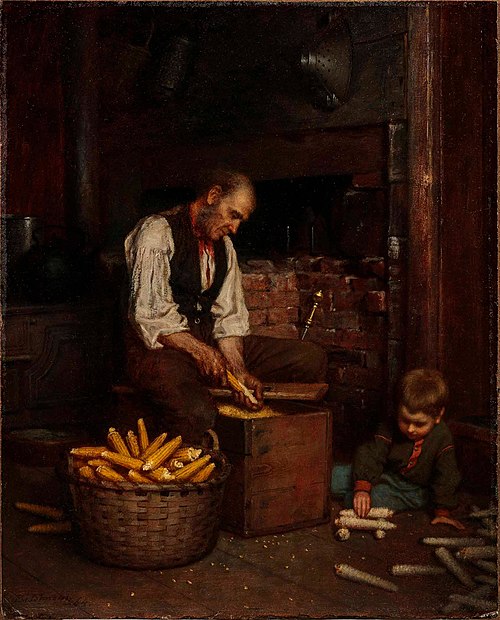 Corn-Shelling, 1864, Jonathan Eastman Johnson