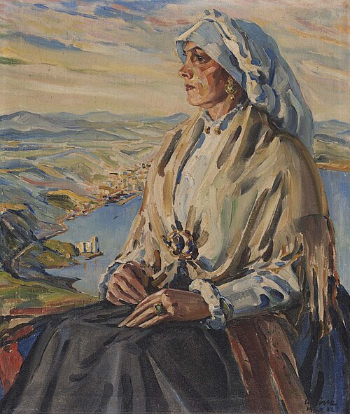 Portret Sirkove žene v narodni noši, 1932, Albert Sirk