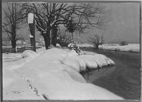 Mühlgraben im Winter, 1907, Otto Strützel