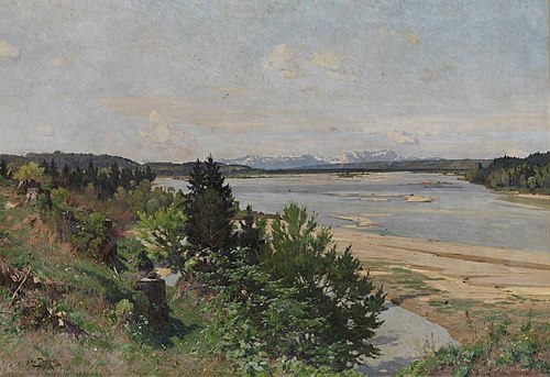 Die Isar südlich von München (Frühling im Isartal), 1917, Otto Strützel