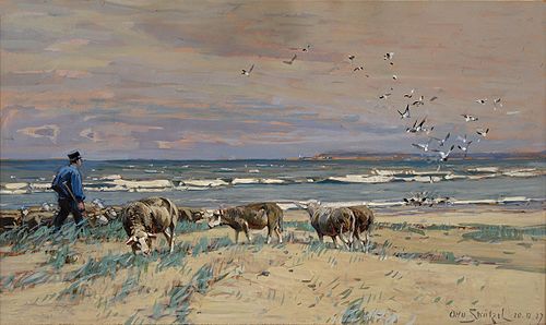 At the Baltic Sea beach, 1927, Otto Strützel