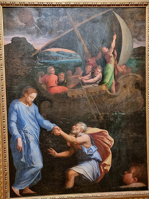 Saint Pierre marchant sur les eaux, 1545, Giorgio Vasari