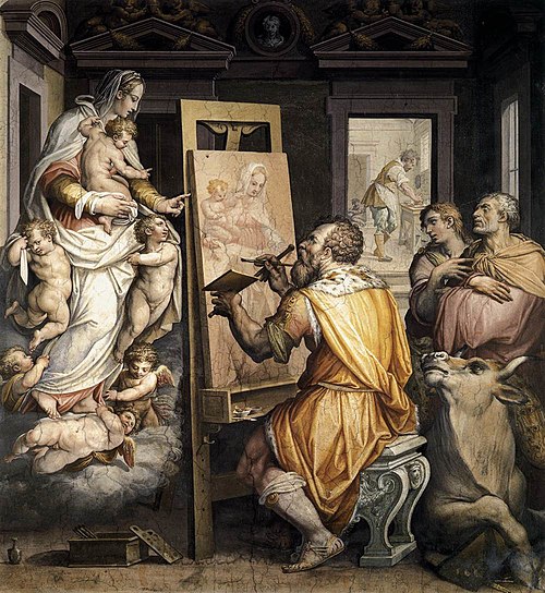 Saint Luc peignant la Vierge, 1565, Giorgio Vasari
