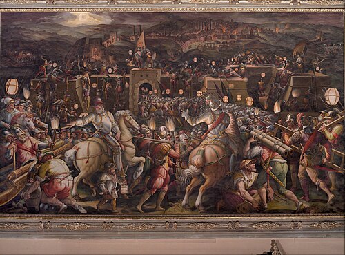 The storming of the fortress near Porta Camollia in Siena, 1570, Giorgio Vasari