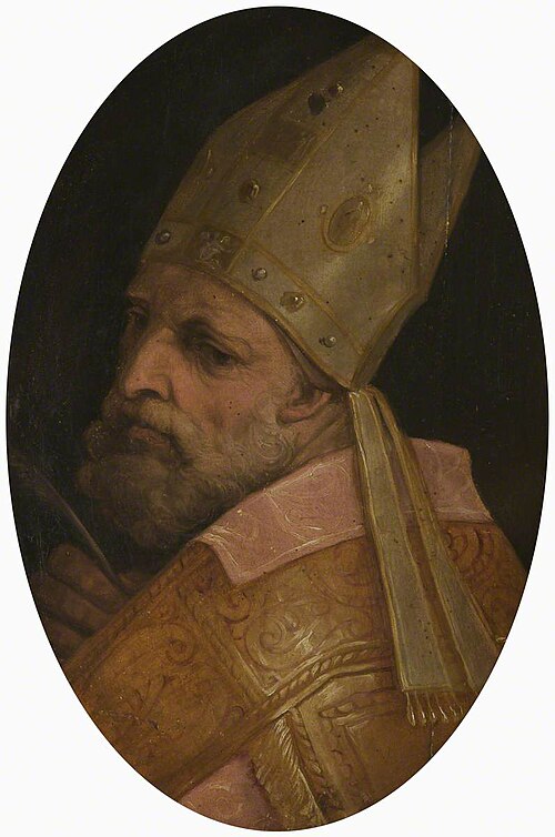 The Head of a Bishop (possibly St Ambrose or St Donato), 1569, Giorgio Vasari
