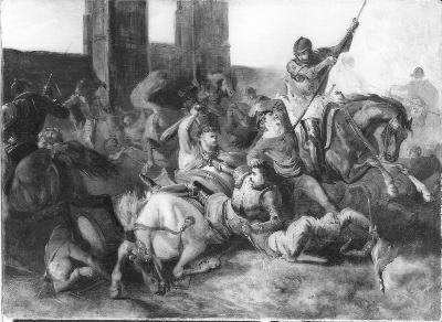 Anno 1477. Adolf van Gelre sneuvelt bij Doornik, 1867, Paul Tetar van Elven