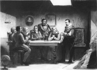 Anno 1639. De krijgsraad besluit op voorstel van Tromp de vijand voor Duins van buskruit te voorzien, 1867, Paul Tetar van Elven