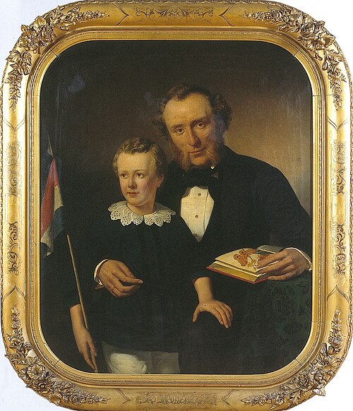 Samuel Constant Snellen van Vollenhoven (1816-1880) met zijn zoon Joan Samuel, 1854, Paul Tetar van Elven