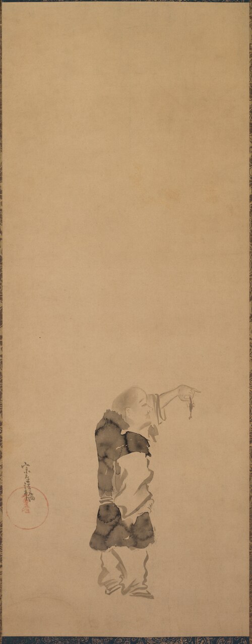 Kenshu, Monk with Shrimp, 1620, Tawaraya Sôtatsu