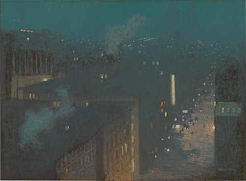 The Bridge: Nocturne, 1910, Julian Alden Weir