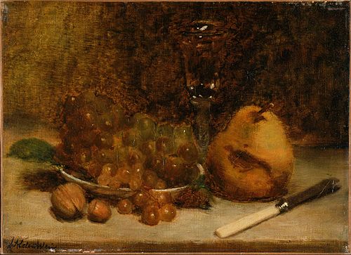 Grapes, Knife and Glass, 1880, Julian Alden Weir