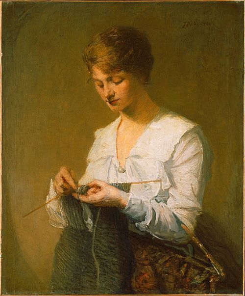 Knitting for Soldiers, 1918, Julian Alden Weir
