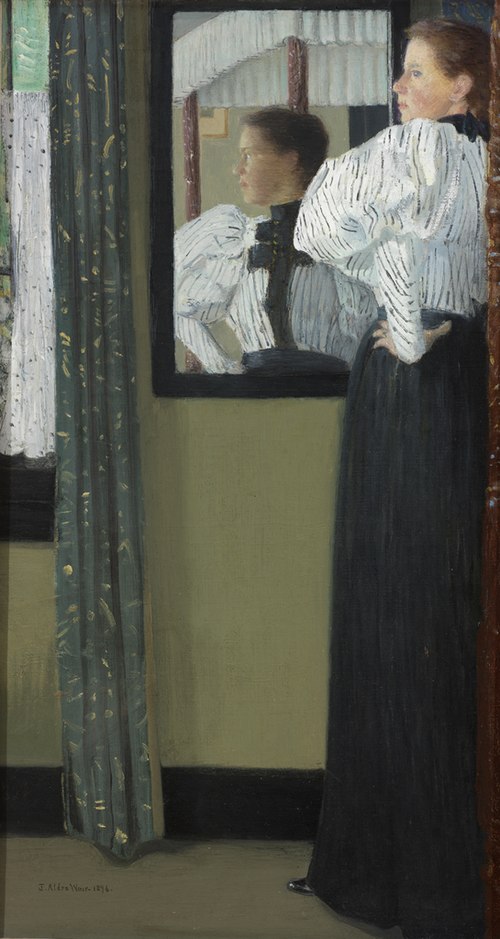 Face Reflected in a Mirror, 1896, Julian Alden Weir