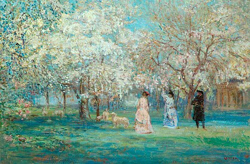 The Orchard in Flower, , Charles Conder