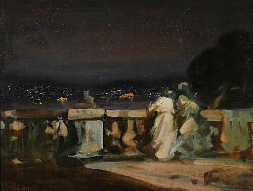 Watching the Fireworks at Saint-Cloud, France, , Charles Conder