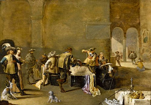 Les Soldats inspectant les coffers., 1630, Jacob Duck