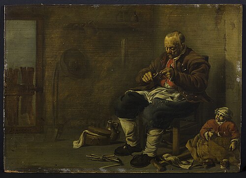 Houtsnijder met kind, 1640, Jacob Duck