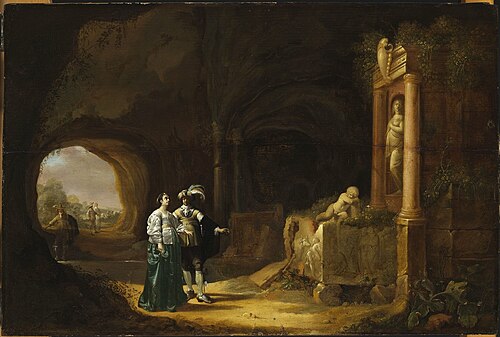 Grotto with a Walking Couple, , Jacob Duck