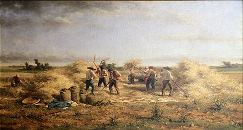 Moissons à Chambaudoin, 1855, Pierre Edmond Alexandre Hédoui