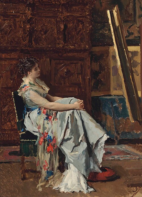 Model in the studio, , Gustave Léonard de Jonghe